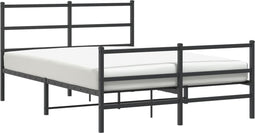 vidaXL - Bedframe - met - hoofd- - en - voeteneinde metaal - zwart - 140x190 - cm
