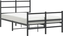 vidaXL - Bedframe - met - hoofd- - en - voeteneinde metaal - zwart - 120x200 - cm