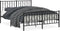 vidaXL - Bedframe - met - hoofd- - en - voeteneinde - metaal - zwart - 135x190 - cm