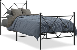 vidaXL - Bedframe - met - hoofd- - en - voeteneinde - metaal - zwart - 80x200 - cm