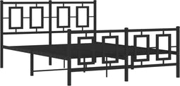 vidaXL - Bedframe - met - hoofd- - en - voeteneinde - metaal - zwart - 135x190 - cm