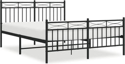 vidaXL - Bedframe - met - hoofd- - en - voeteneinde - metaal - zwart - 140x200 - cm