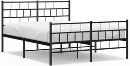 vidaXL - Bedframe - met - hoofd- - en - voeteneinde - metaal - zwart - 120x190 - cm
