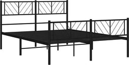 vidaXL - Bedframe - met - hoofd- - en - voeteneinde - metaal - zwart - 120x200 - cm