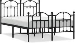 vidaXL - Bedframe - met - hoofd- - en - voeteneinde - metaal - zwart - 120x200 - cm