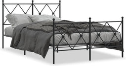 vidaXL - Bedframe - met - hoofd- - en - voeteneinde - metaal - zwart - 120x200 - cm