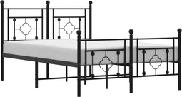 vidaXL - Bedframe - met - hoofd- - en - voeteneinde - metaal - zwart - 120x200 - cm