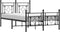 vidaXL - Bedframe - met - hoofd- - en - voeteneinde - metaal - zwart - 120x200 - cm