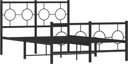 vidaXL - Bedframe - met - hoofd- - en - voeteneinde - metaal - zwart - 120x190 - cm