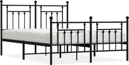 vidaXL - Bedframe - met - hoofd- - en - voeteneinde - metaal - zwart - 140x200 - cm