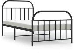 vidaXL - Bedframe - met - hoofd- - en - voeteneinde - metaal - zwart - 100x200 - cm