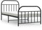 vidaXL - Bedframe - met - hoofd- - en - voeteneinde - metaal - zwart - 100x200 - cm