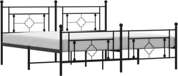 vidaXL - Bedframe - met - hoofd- - en - voeteneinde - metaal - zwart - 183x213 - cm