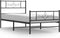 vidaXL - Bedframe - met - hoofd- - en - voeteneinde - metaal - zwart - 90x190 - cm