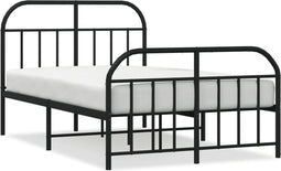 vidaXL - Bedframe - met - hoofd- - en - voeteneinde - metaal - zwart - 120x190 - cm