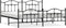 vidaXL - Bedframe - met - hoofd- - en - voeteneinde - metaal - zwart - 193x203 - cm