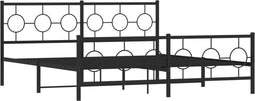 vidaXL - Bedframe - met - hoofd- - en - voeteneinde - metaal - zwart - 183x213 - cm