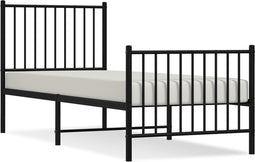 vidaXL - Bedframe - met - hoofd- - en - voeteneinde - metaal - zwart - 80x200 - cm