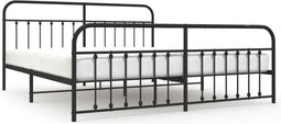 vidaXL - Bedframe - met - hoofd- - en - voeteneinde - metaal - zwart - 200x200 - cm