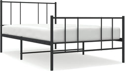 vidaXL - Bedframe - met - hoofd- - en - voeteneinde - metaal - zwart - 80x200 - cm