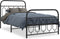 vidaXL - Bedframe - met - hoofd- - en - voeteneinde - metaal - zwart - 107x203 - cm