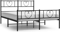 vidaXL - Bedframe - met - hoofd- - en - voeteneinde - metaal - zwart - 120x190 - cm