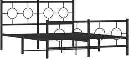 vidaXL - Bedframe - met - hoofd- - en - voeteneinde - metaal - zwart - 140x200 - cm