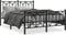 vidaXL - Bedframe - met - hoofd- - en - voeteneinde - metaal - zwart - 135x190 - cm
