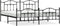 vidaXL - Bedframe - met - hoofd- - en - voeteneinde - metaal - zwart - 200x200 - cm