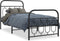 vidaXL - Bedframe - met - hoofd- - en - voeteneinde - metaal - zwart - 90x200 - cm