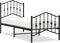 vidaXL - Bedframe - met - hoofd- - en - voeteneinde metaal - zwart - 75x190 - cm