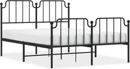 vidaXL - Bedframe - met - hoofd- - en - voeteneinde metaal - zwart - 140x190 - cm