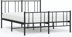 vidaXL - Bedframe - met - hoofd- - en - voeteneinde - metaal - zwart - 135x190 - cm