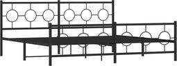 vidaXL - Bedframe - met - hoofd- - en - voeteneinde - metaal - zwart - 200x200 - cm