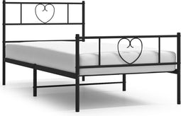 vidaXL - Bedframe - met - hoofd- - en - voeteneinde - metaal - zwart - 75x190 - cm