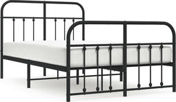 vidaXL - Bedframe - met - hoofd- - en - voeteneinde - metaal - zwart - 120x190 - cm