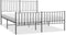 vidaXL - Bedframe - met - hoofd- - en - voeteneinde - metaal - zwart - 140x190 - cm