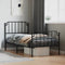 vidaXL - Bedframe - met - hoofd- - en - voeteneinde metaal - zwart - 90x200 - cm