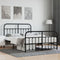 vidaXL - Bedframe - met - hoofd- - en - voeteneinde - metaal - zwart - 135x190 - cm