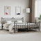 vidaXL - Bedframe - met - hoofd- - en - voeteneinde - metaal - zwart - 193x203 - cm
