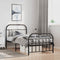 vidaXL - Bedframe - met - hoofd- - en - voeteneinde - metaal - zwart - 100x200 - cm