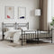 vidaXL - Bedframe - met - hoofd- - en - voeteneinde - metaal - zwart - 183x213 - cm