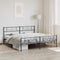 vidaXL - Bedframe - met - hoofd- - en - voeteneinde - metaal - zwart - 183x213 - cm