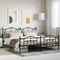 vidaXL - Bedframe - met - hoofd- - en - voeteneinde - metaal - zwart - 200x200 - cm