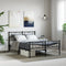 vidaXL - Bedframe - met - hoofd- - en - voeteneinde - metaal - zwart - 140x200 - cm
