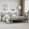 vidaXL - Bedframe - met - hoofd- - en - voeteneinde - metaal - zwart - 200x200 - cm