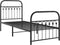 vidaXL - Bedframe - met - hoofd- - en - voeteneinde - metaal - zwart - 75x190 - cm