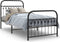 vidaXL - Bedframe - met - hoofd- - en - voeteneinde - metaal - zwart - 90x190 - cm