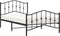 vidaXL - Bedframe - met - hoofd- - en - voeteneinde metaal - zwart - 107x203 - cm