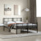 vidaXL - Bedframe - met - hoofd- - en - voeteneinde - metaal - zwart - 135x190 - cm
